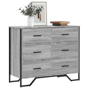 Ladekast 91x35,5x74,5 cm bewerkt hout grijs