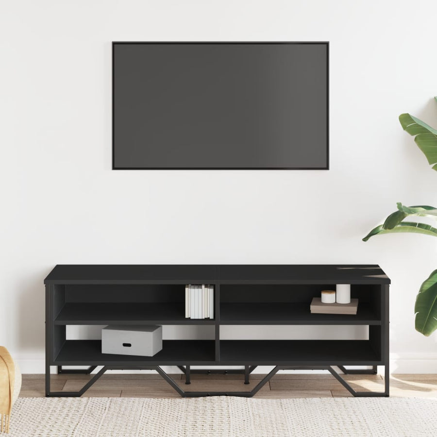 Tv-meubel 122x34x41 cm bewerkt hout zwart