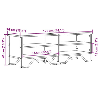 Tv-meubel 122x34x41 cm bewerkt hout sonoma eikenkleurig