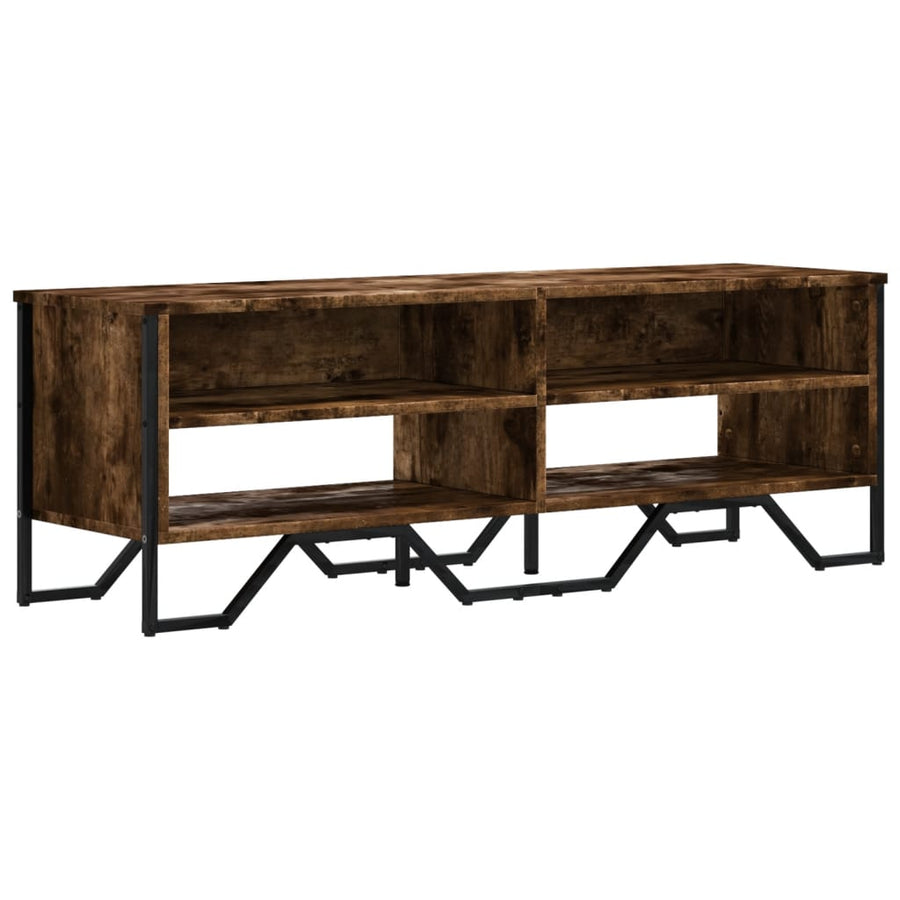 Tv-meubel 122x34x41 cm bewerkt hout gerookt eikenkleurig