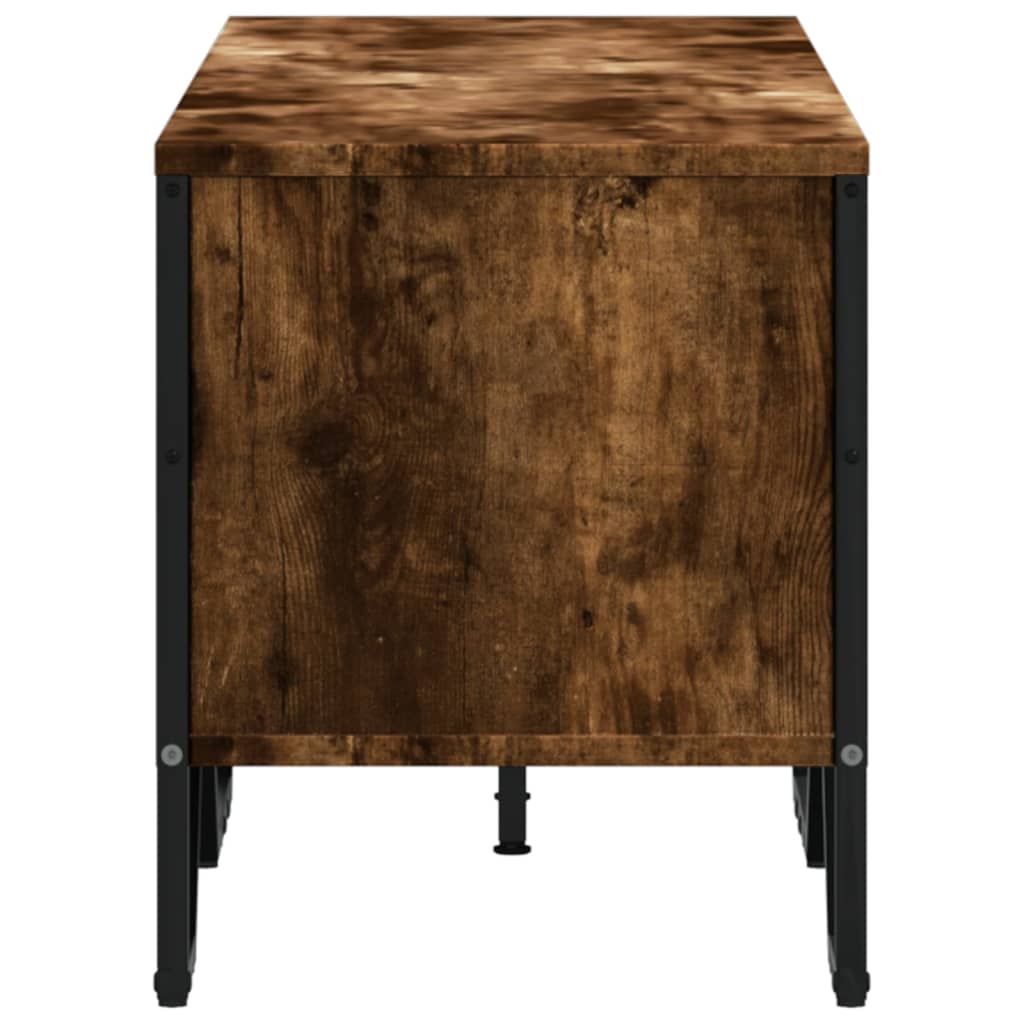 Tv-meubel 122x34x41 cm bewerkt hout gerookt eikenkleurig