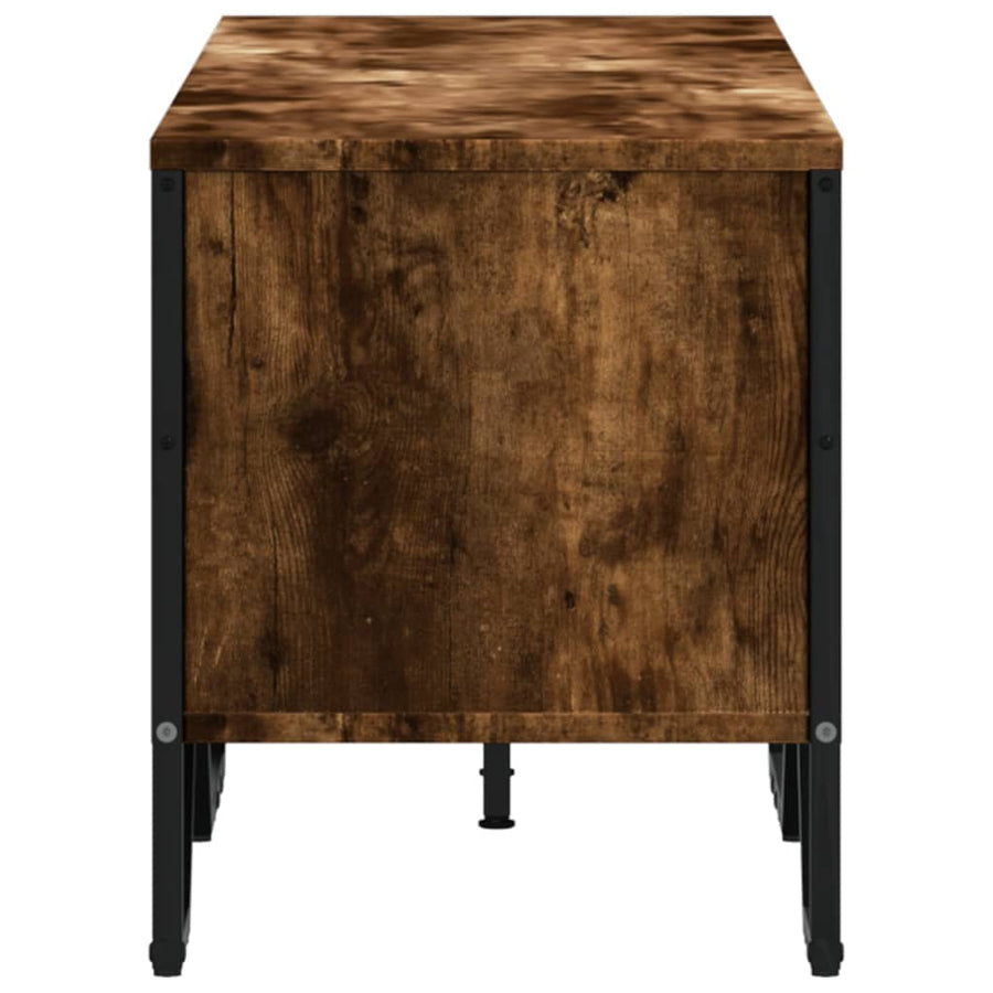 Tv-meubel 122x34x41 cm bewerkt hout gerookt eikenkleurig