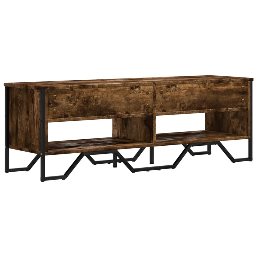Tv-meubel 122x34x41 cm bewerkt hout gerookt eikenkleurig