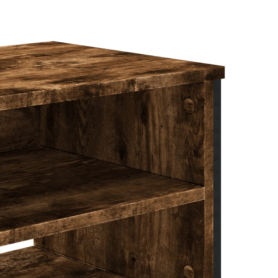 Tv-meubel 122x34x41 cm bewerkt hout gerookt eikenkleurig