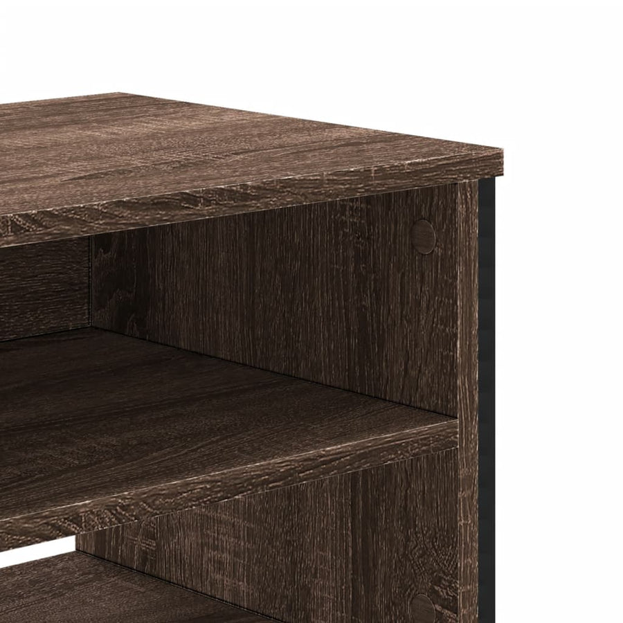 Tv-meubel 122x34x41 cm bewerkt hout bruin eikenkleurig