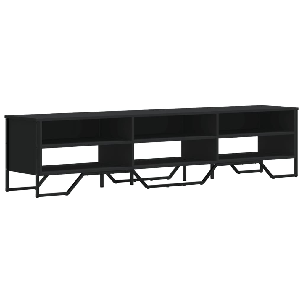 Tv-meubel 180x34x41 cm bewerkt hout zwart