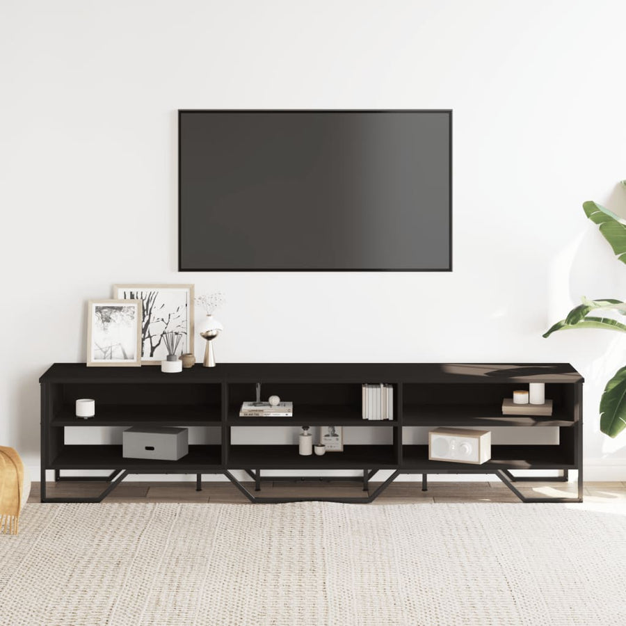 Tv-meubel 180x34x41 cm bewerkt hout zwart