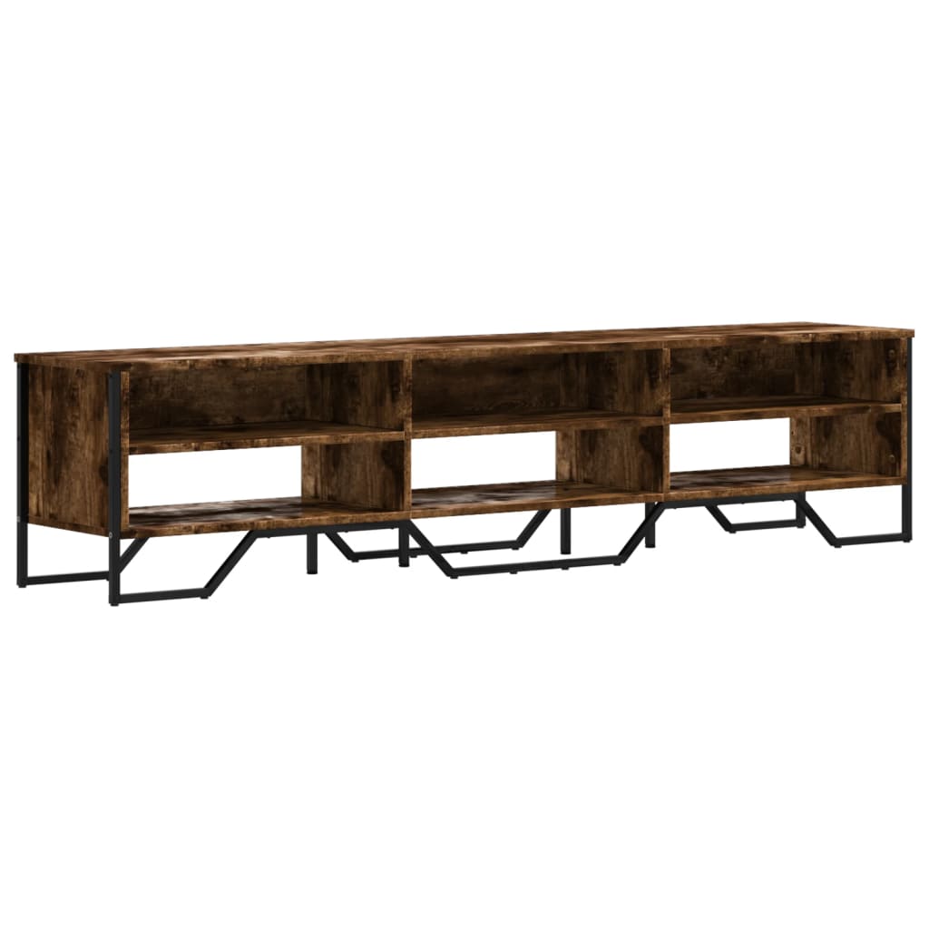 Tv-meubel 180x34x41 cm bewerkt hout gerookt eikenkleurig