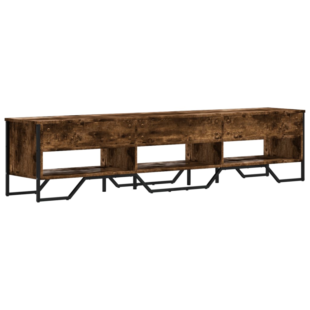 Tv-meubel 180x34x41 cm bewerkt hout gerookt eikenkleurig