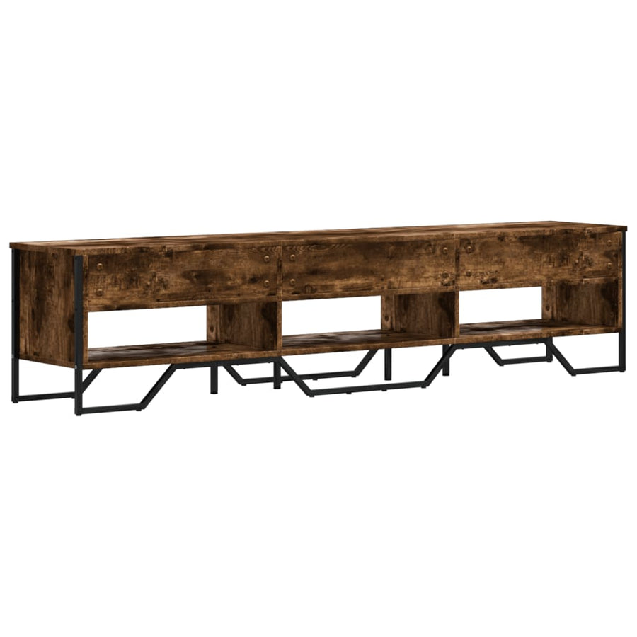 Tv-meubel 180x34x41 cm bewerkt hout gerookt eikenkleurig
