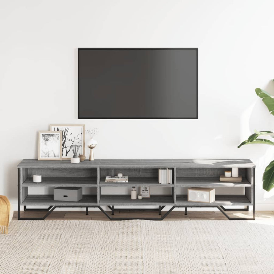 Tv-meubel 180x34x41 cm bewerkt hout grijs sonoma eikenkleurig