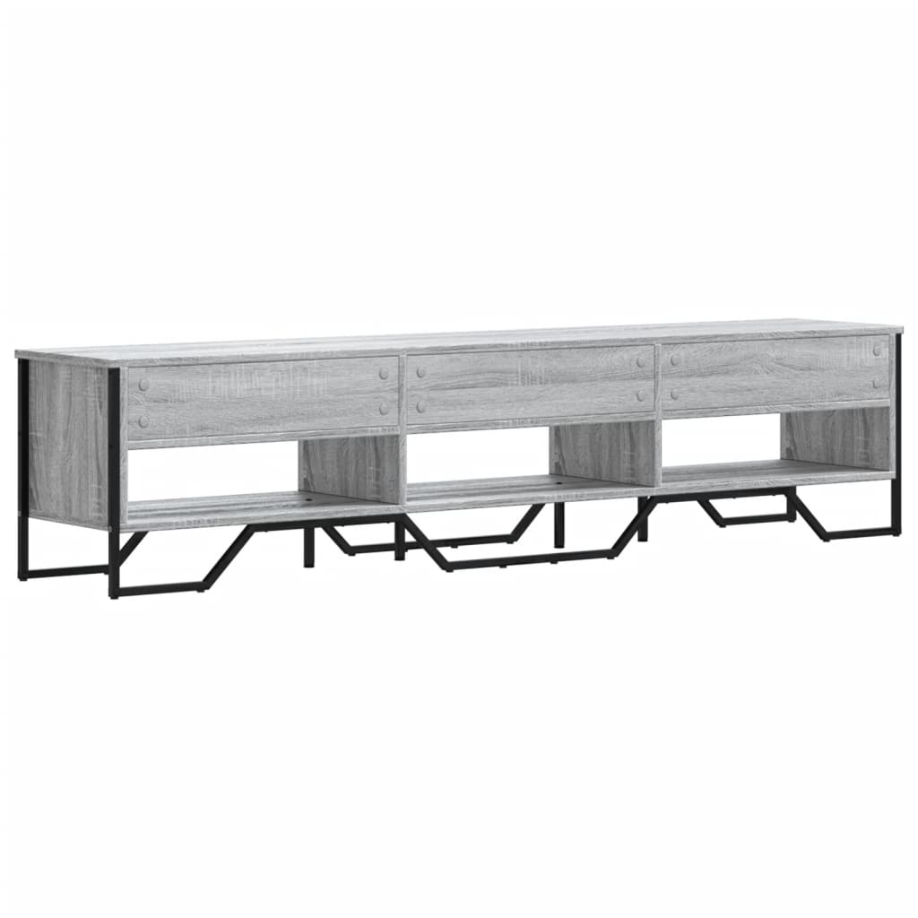 Tv-meubel 180x34x41 cm bewerkt hout grijs sonoma eikenkleurig