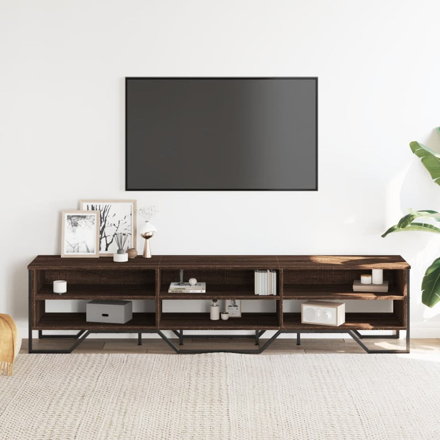 Tv-meubel 180x34x41 cm bewerkt hout bruin eikenkleurig