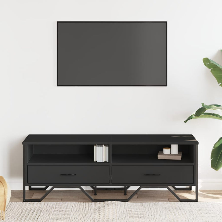Tv-meubel 122x34x41 cm bewerkt hout zwart