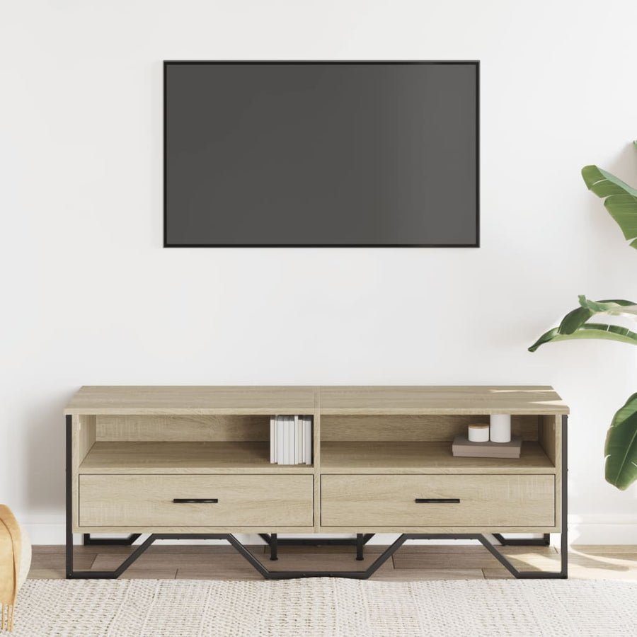 Tv-meubel 122x34x41 cm bewerkt hout sonoma eikenkleurig