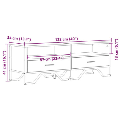 Tv-meubel 122x34x41 cm bewerkt hout sonoma eikenkleurig