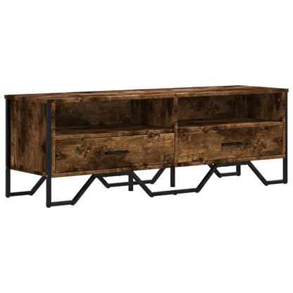Tv-meubel 122x34x41 cm bewerkt hout gerookt eikenkleurig
