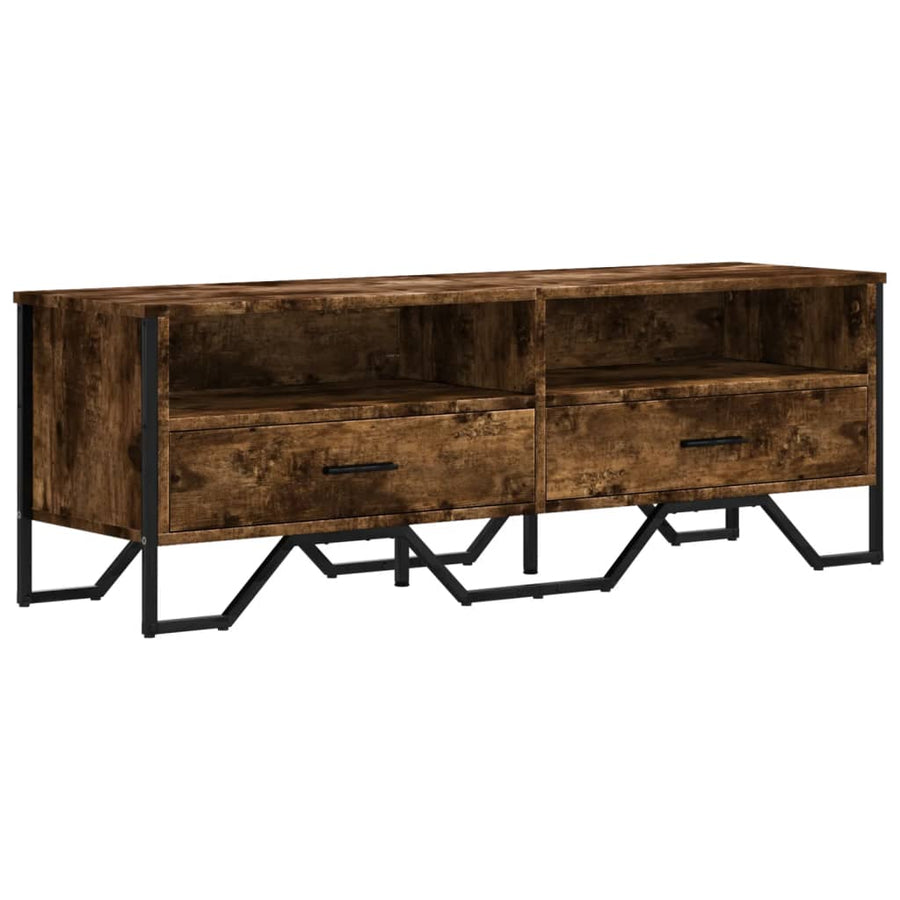 Tv-meubel 122x34x41 cm bewerkt hout gerookt eikenkleurig