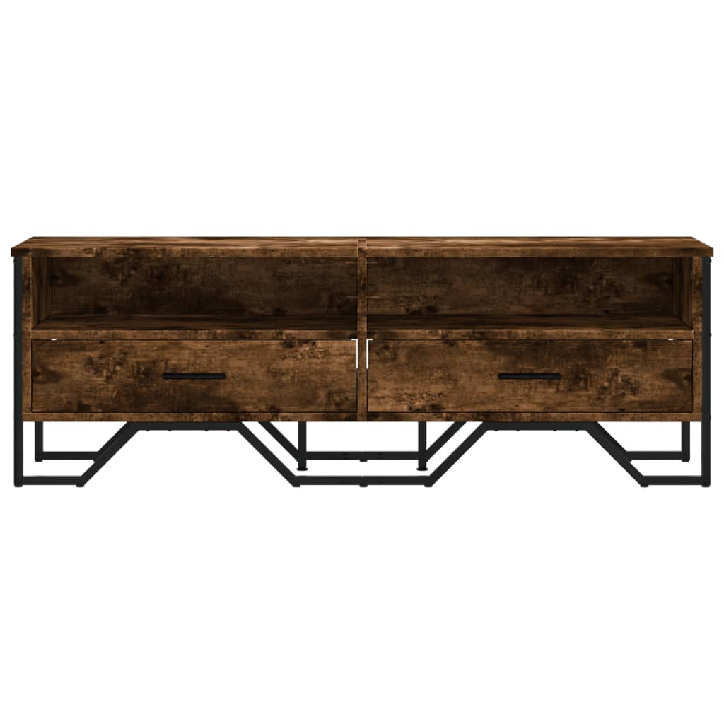 Tv-meubel 122x34x41 cm bewerkt hout gerookt eikenkleurig