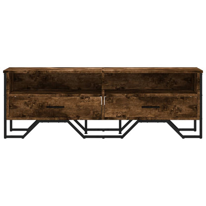 Tv-meubel 122x34x41 cm bewerkt hout gerookt eikenkleurig
