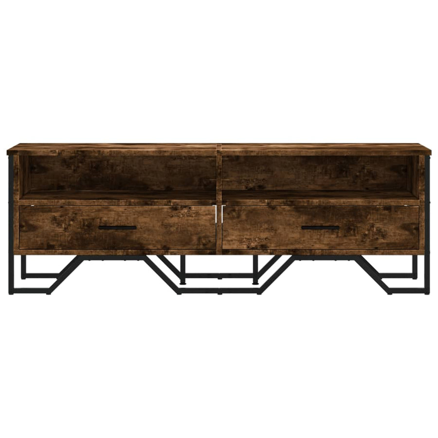 Tv-meubel 122x34x41 cm bewerkt hout gerookt eikenkleurig