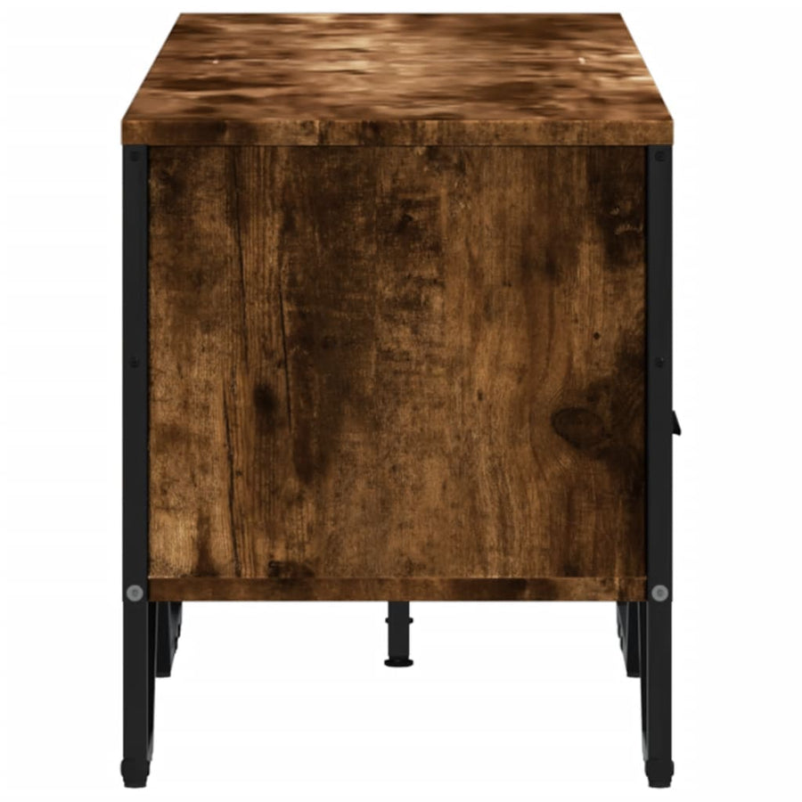 Tv-meubel 122x34x41 cm bewerkt hout gerookt eikenkleurig