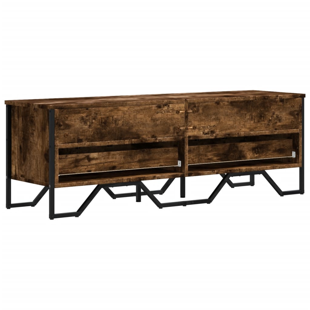 Tv-meubel 122x34x41 cm bewerkt hout gerookt eikenkleurig