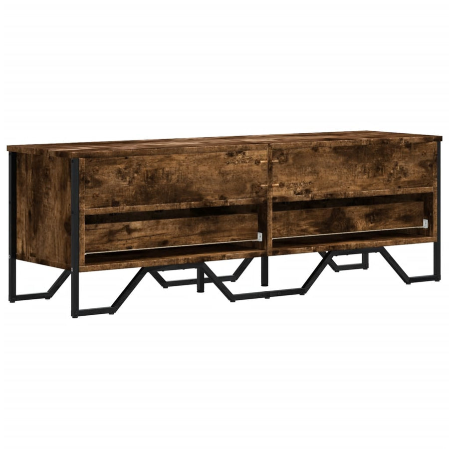 Tv-meubel 122x34x41 cm bewerkt hout gerookt eikenkleurig