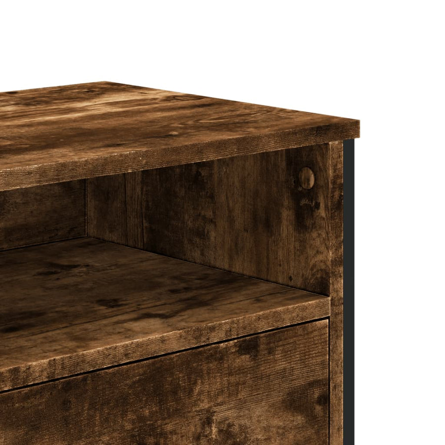 Tv-meubel 122x34x41 cm bewerkt hout gerookt eikenkleurig