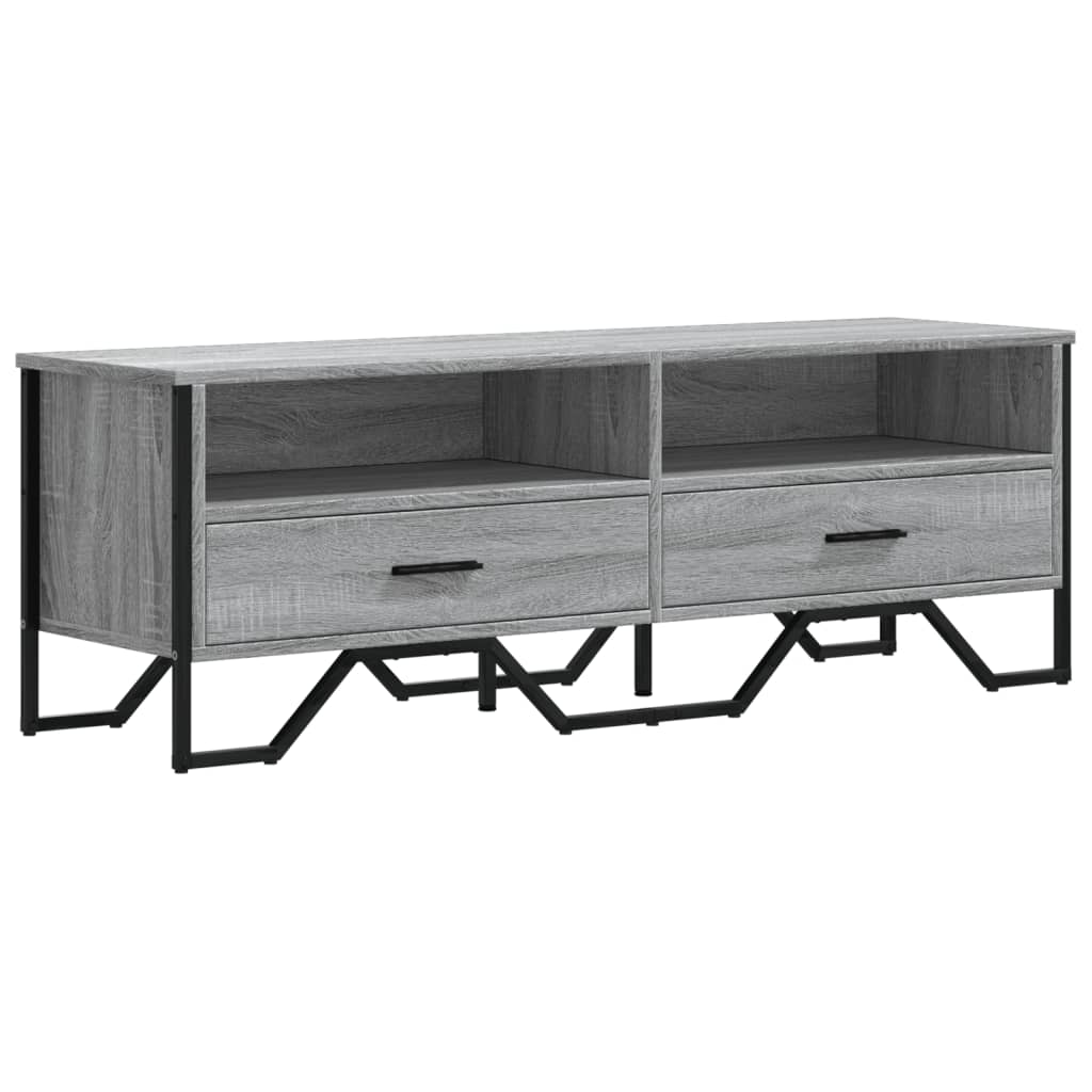 Tv-meubel 122x34x41 cm bewerkt hout grijs sonoma eikenkleurig