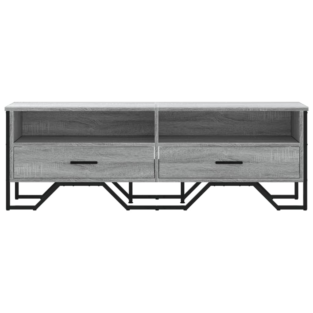 Tv-meubel 122x34x41 cm bewerkt hout grijs sonoma eikenkleurig