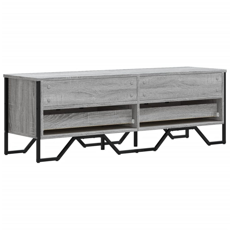 Tv-meubel 122x34x41 cm bewerkt hout grijs sonoma eikenkleurig