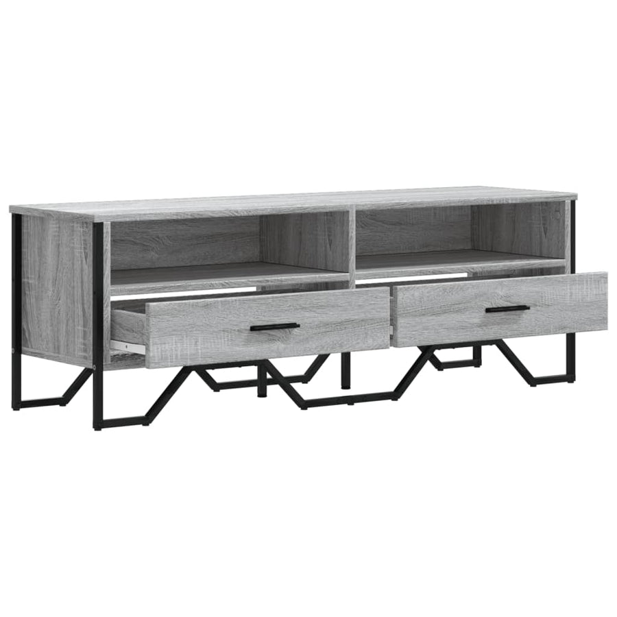 Tv-meubel 122x34x41 cm bewerkt hout grijs sonoma eikenkleurig