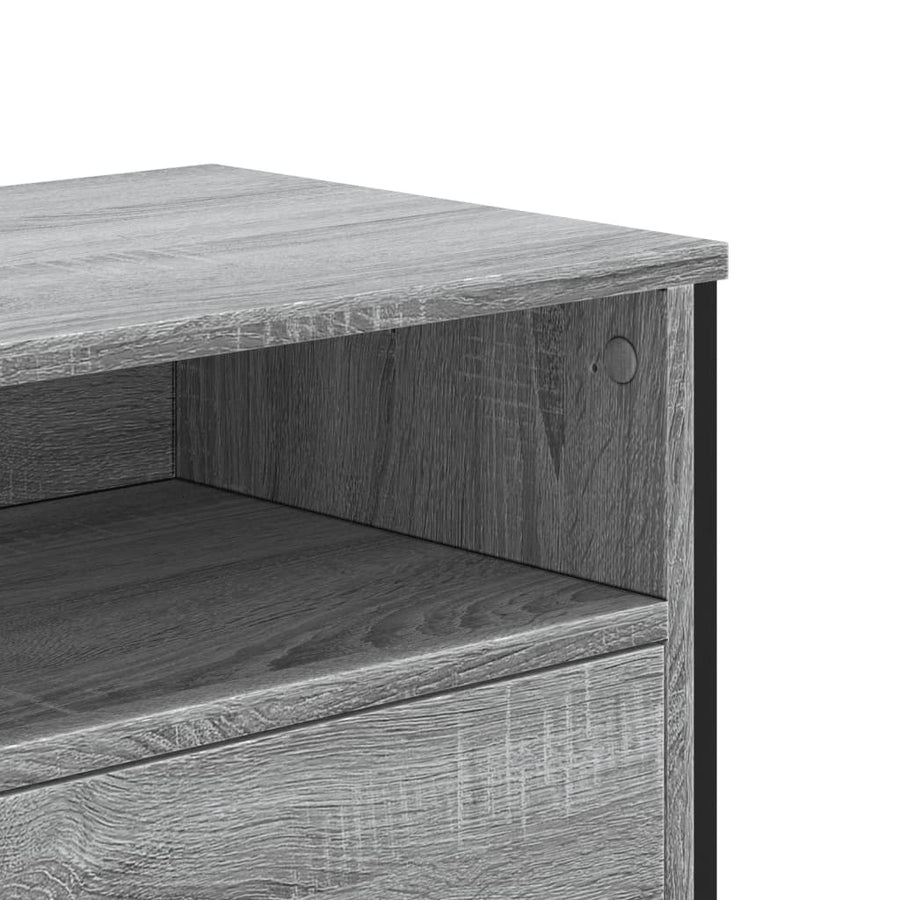 Tv-meubel 122x34x41 cm bewerkt hout grijs sonoma eikenkleurig