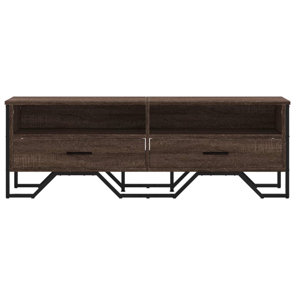 Tv-meubel 122x34x41 cm bewerkt hout bruin eikenkleurig