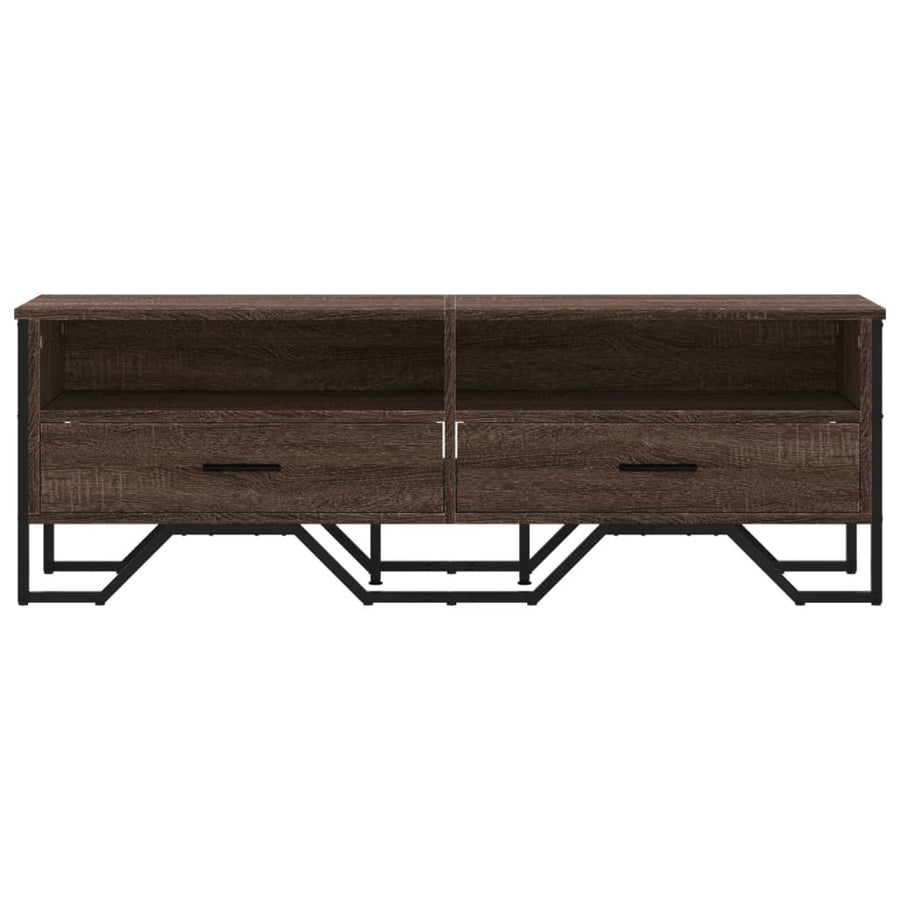 Tv-meubel 122x34x41 cm bewerkt hout bruin eikenkleurig