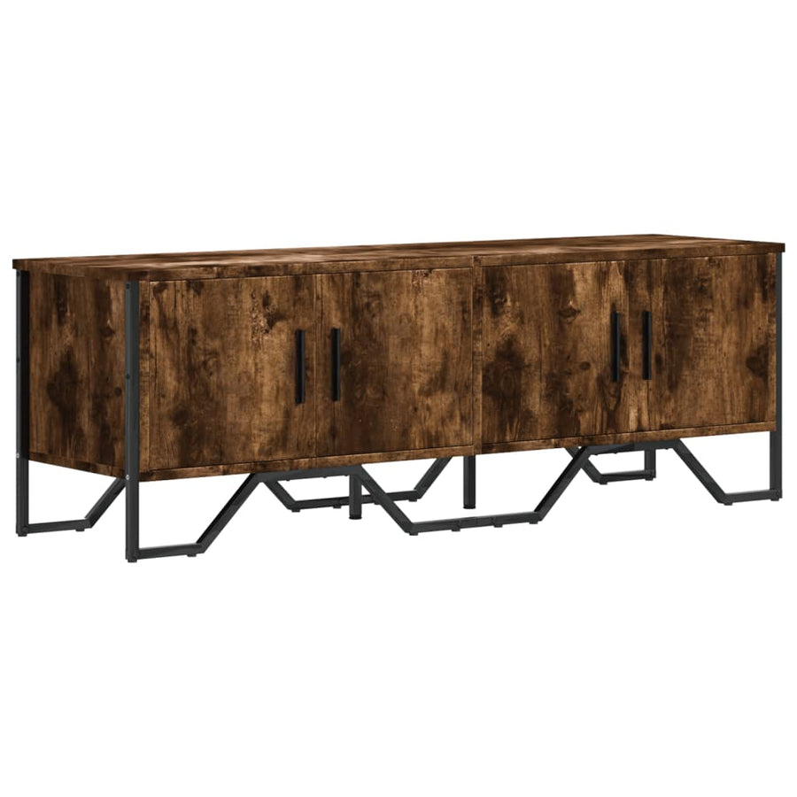 Tv-meubel 122x34x41 cm bewerkt hout gerookt eikenkleurig