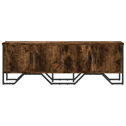 Tv-meubel 122x34x41 cm bewerkt hout gerookt eikenkleurig