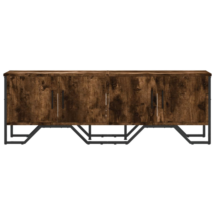 Tv-meubel 122x34x41 cm bewerkt hout gerookt eikenkleurig