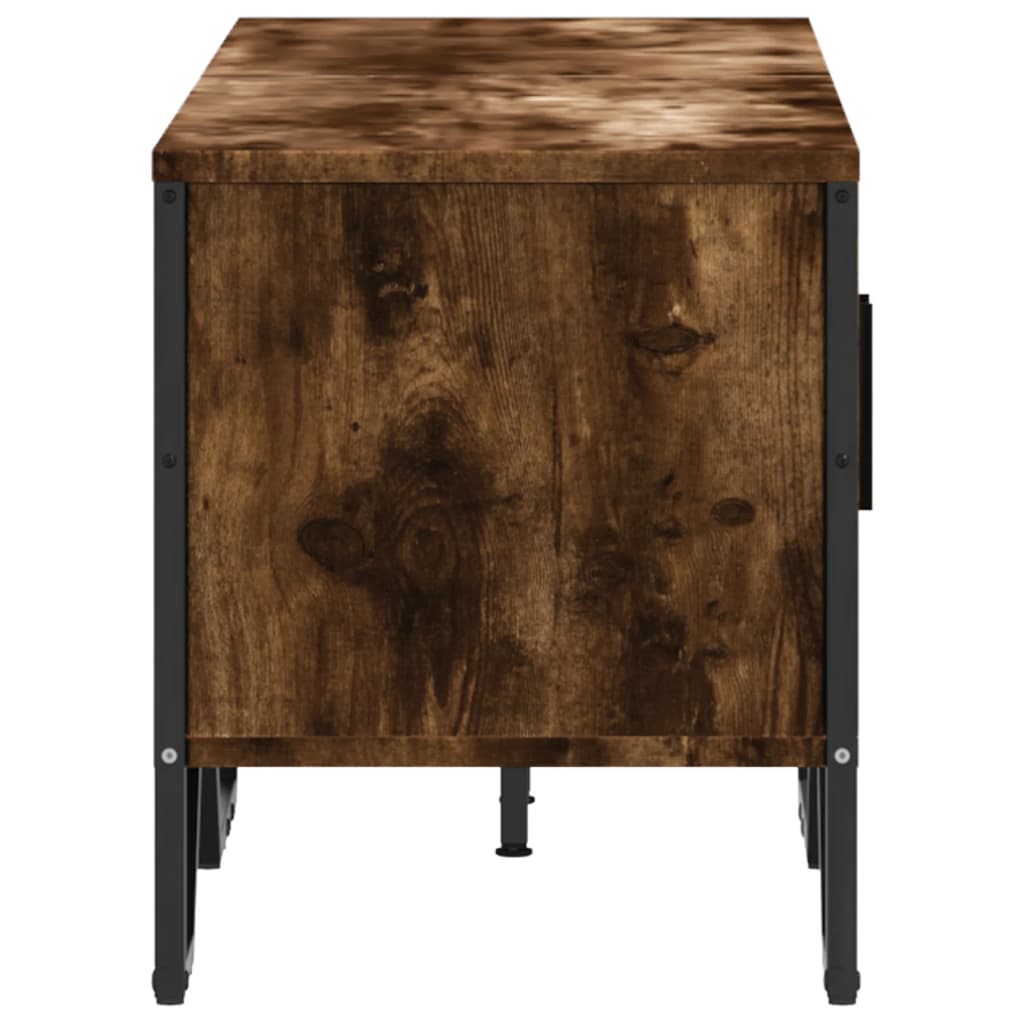 Tv-meubel 122x34x41 cm bewerkt hout gerookt eikenkleurig