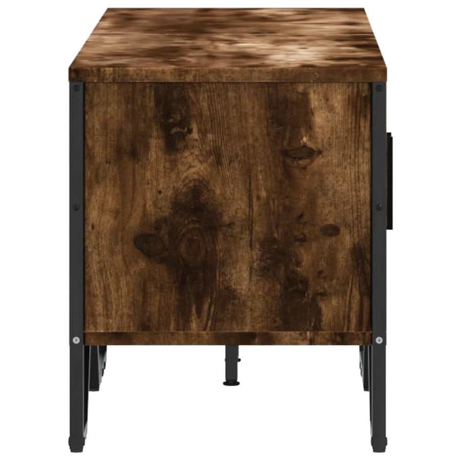 Tv-meubel 122x34x41 cm bewerkt hout gerookt eikenkleurig
