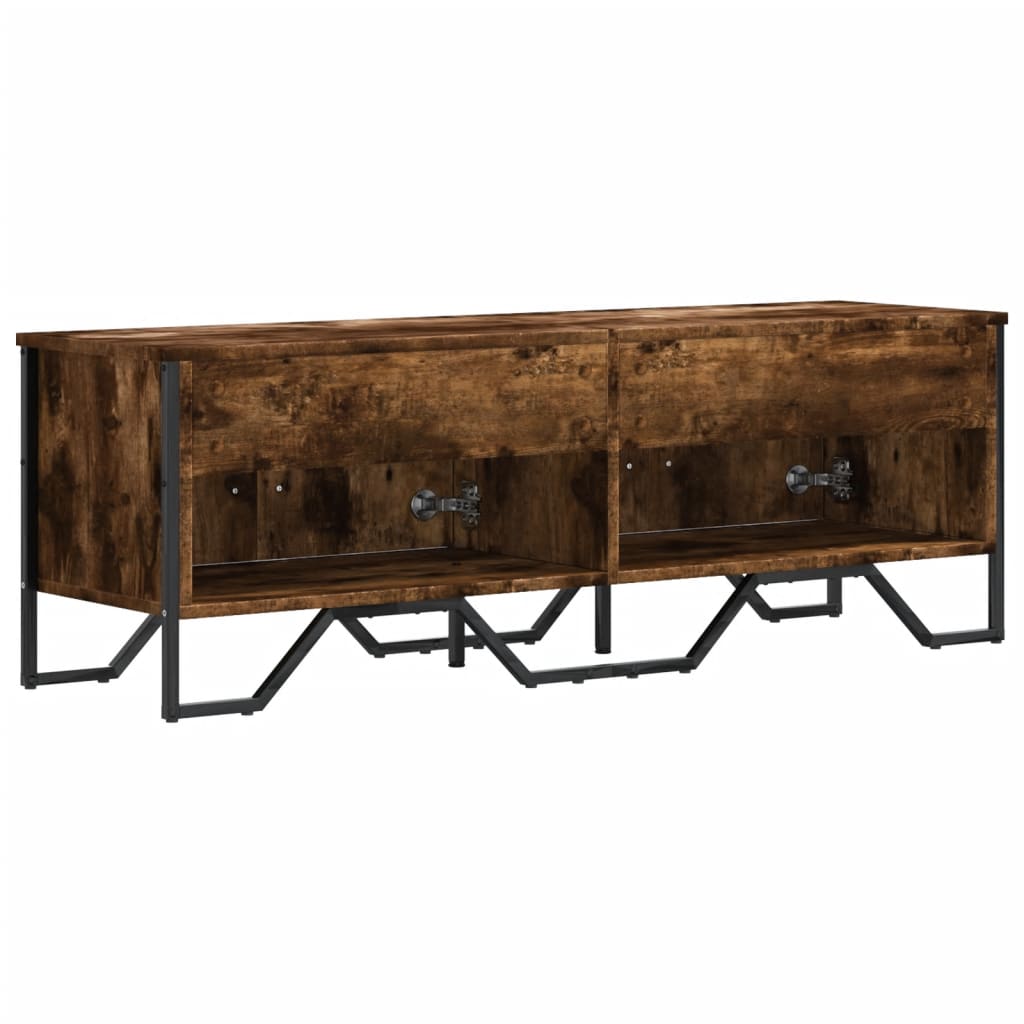 Tv-meubel 122x34x41 cm bewerkt hout gerookt eikenkleurig