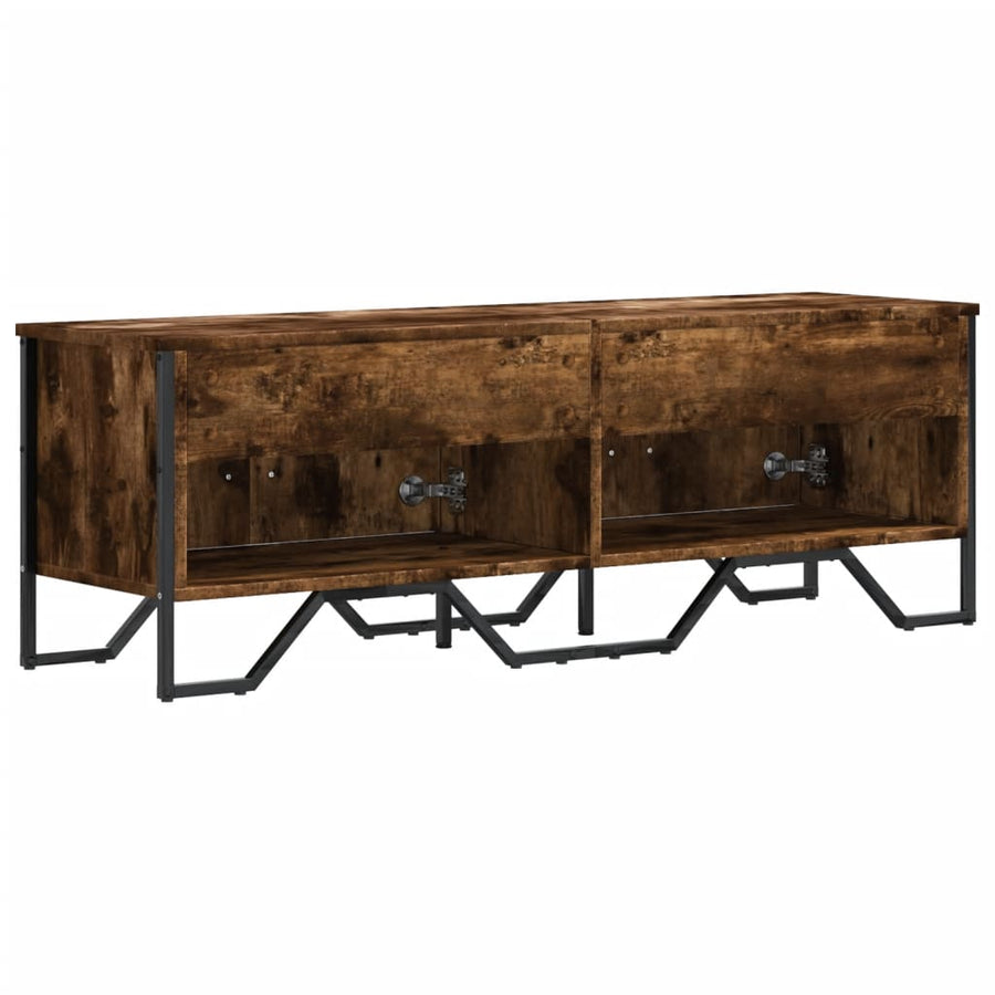 Tv-meubel 122x34x41 cm bewerkt hout gerookt eikenkleurig