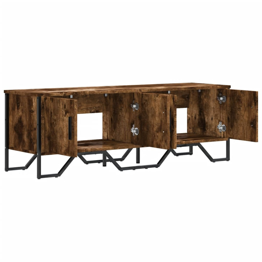 Tv-meubel 122x34x41 cm bewerkt hout gerookt eikenkleurig