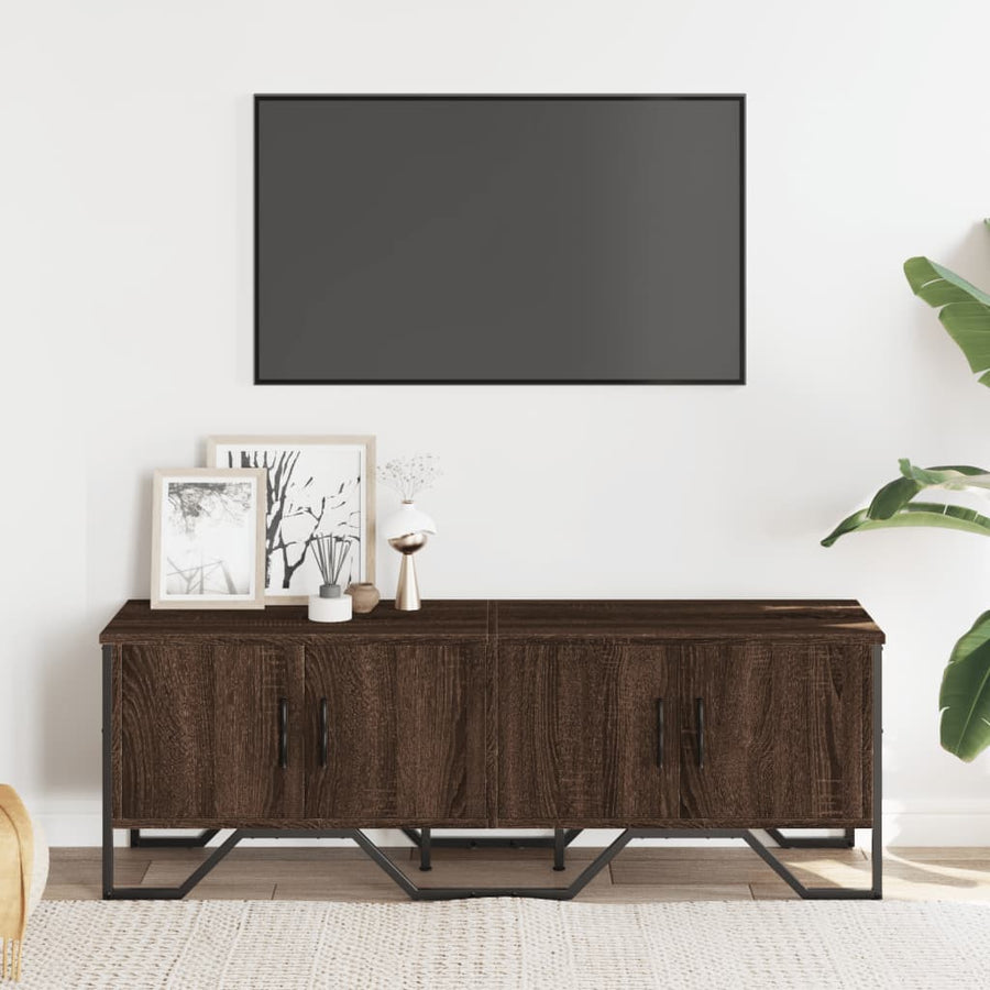 Tv-meubel 122x34x41 cm bewerkt hout bruin eikenkleurig