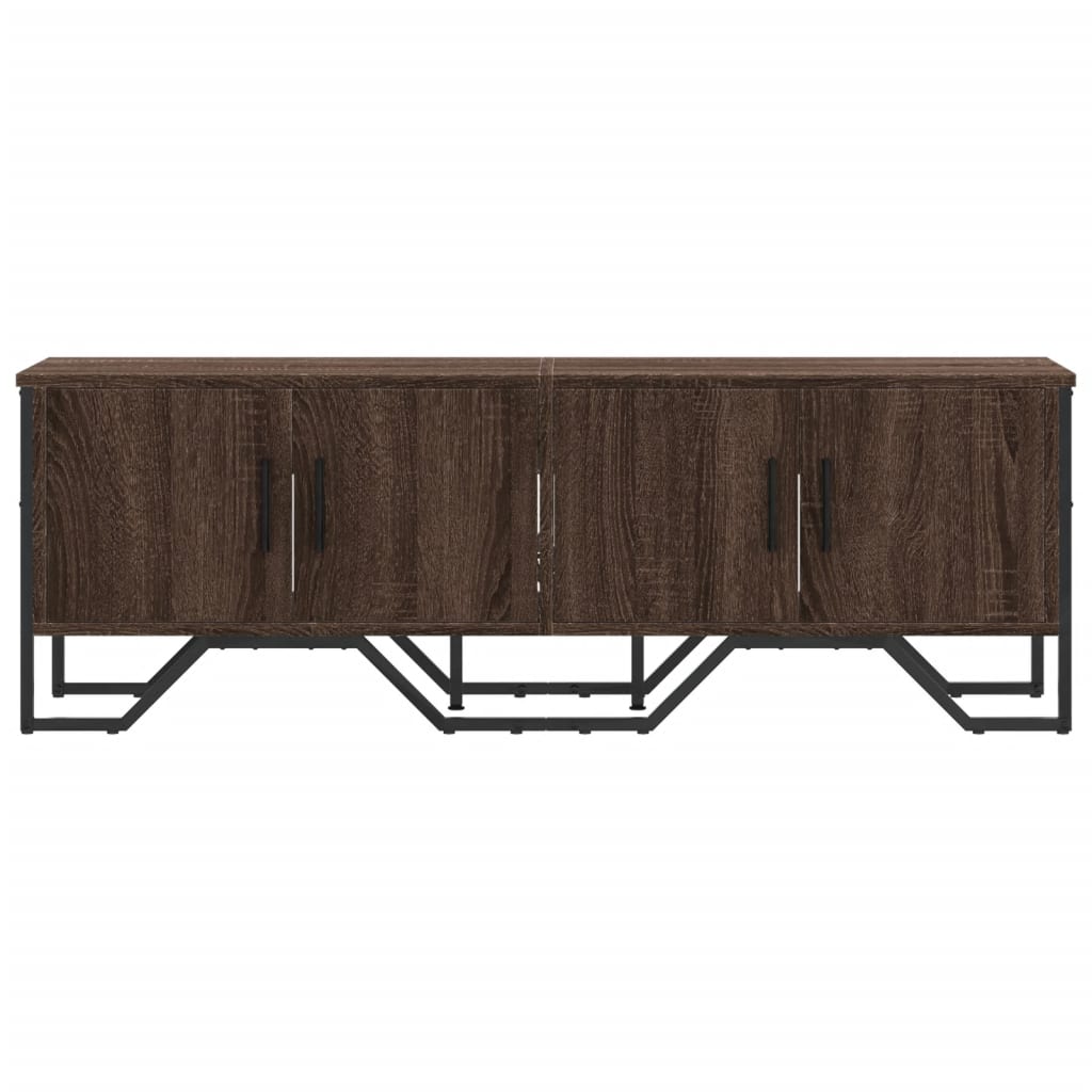 Tv-meubel 122x34x41 cm bewerkt hout bruin eikenkleurig