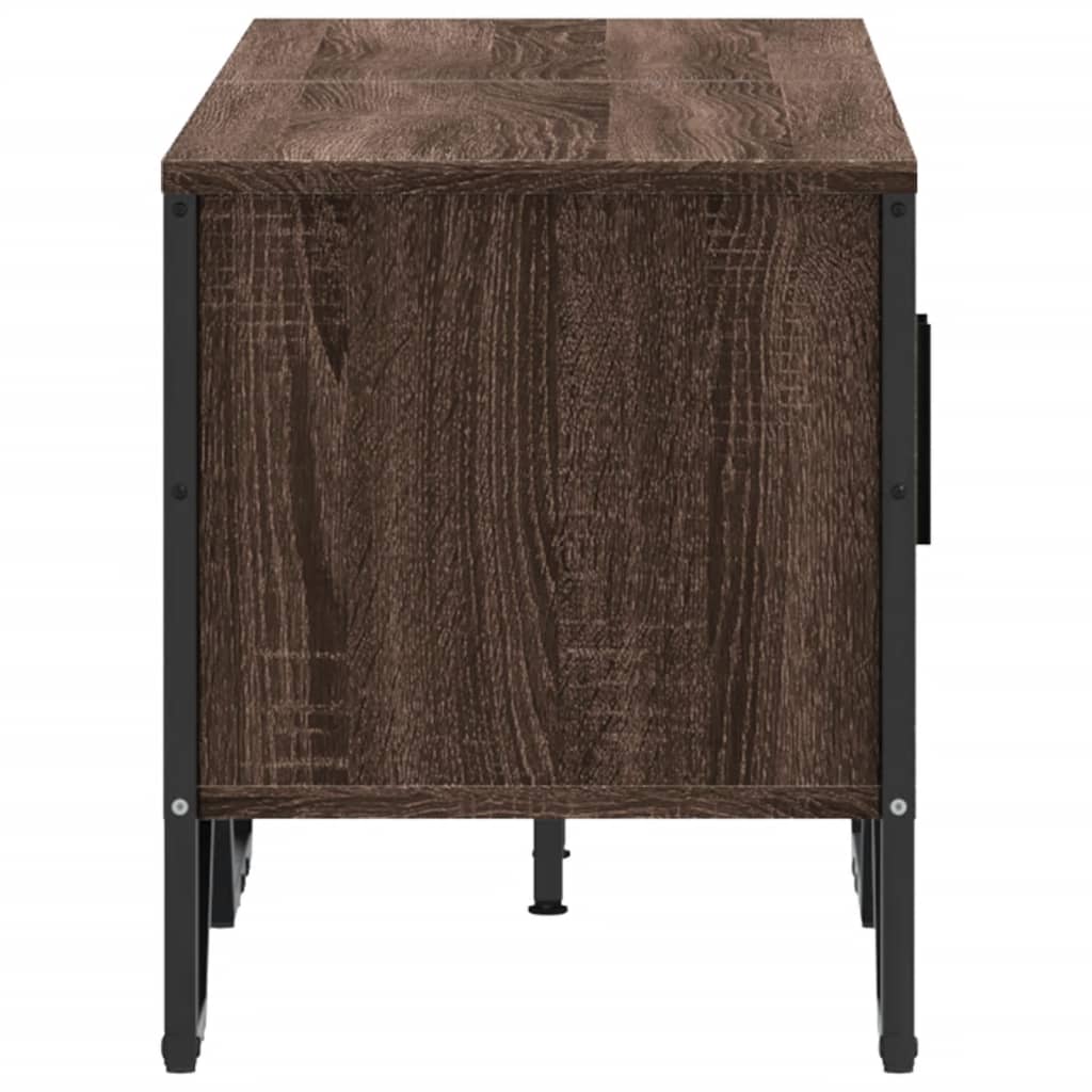 Tv-meubel 122x34x41 cm bewerkt hout bruin eikenkleurig