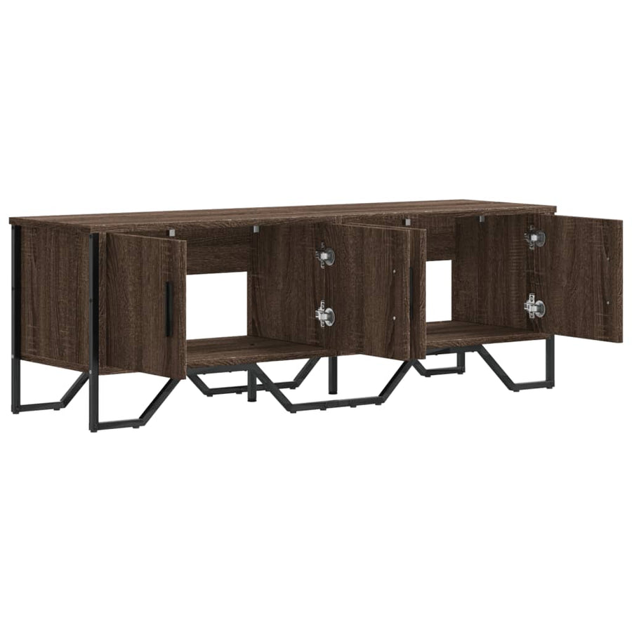 Tv-meubel 122x34x41 cm bewerkt hout bruin eikenkleurig