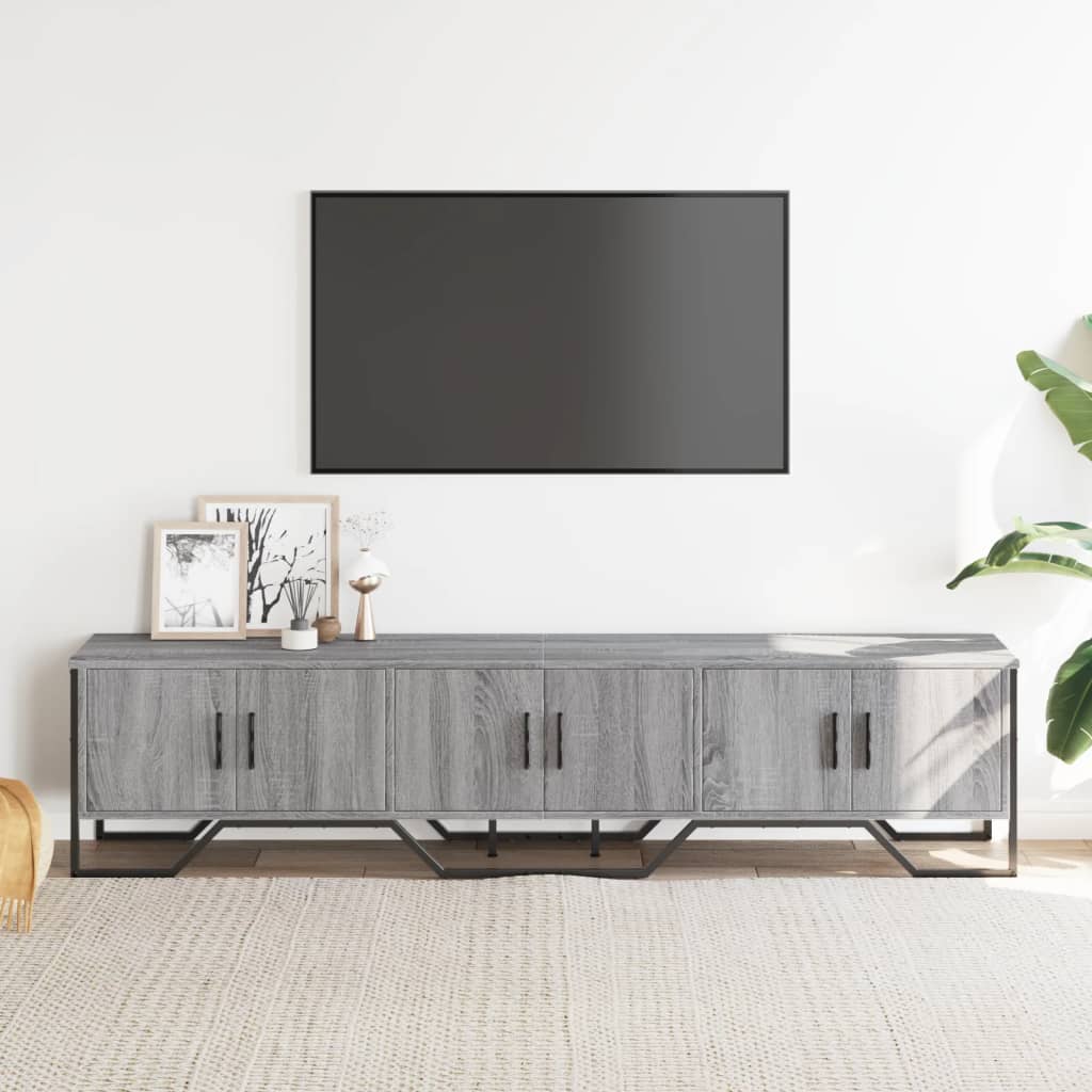 Tv-meubel 180x34x41 cm bewerkt hout grijs sonoma eikenkleurig