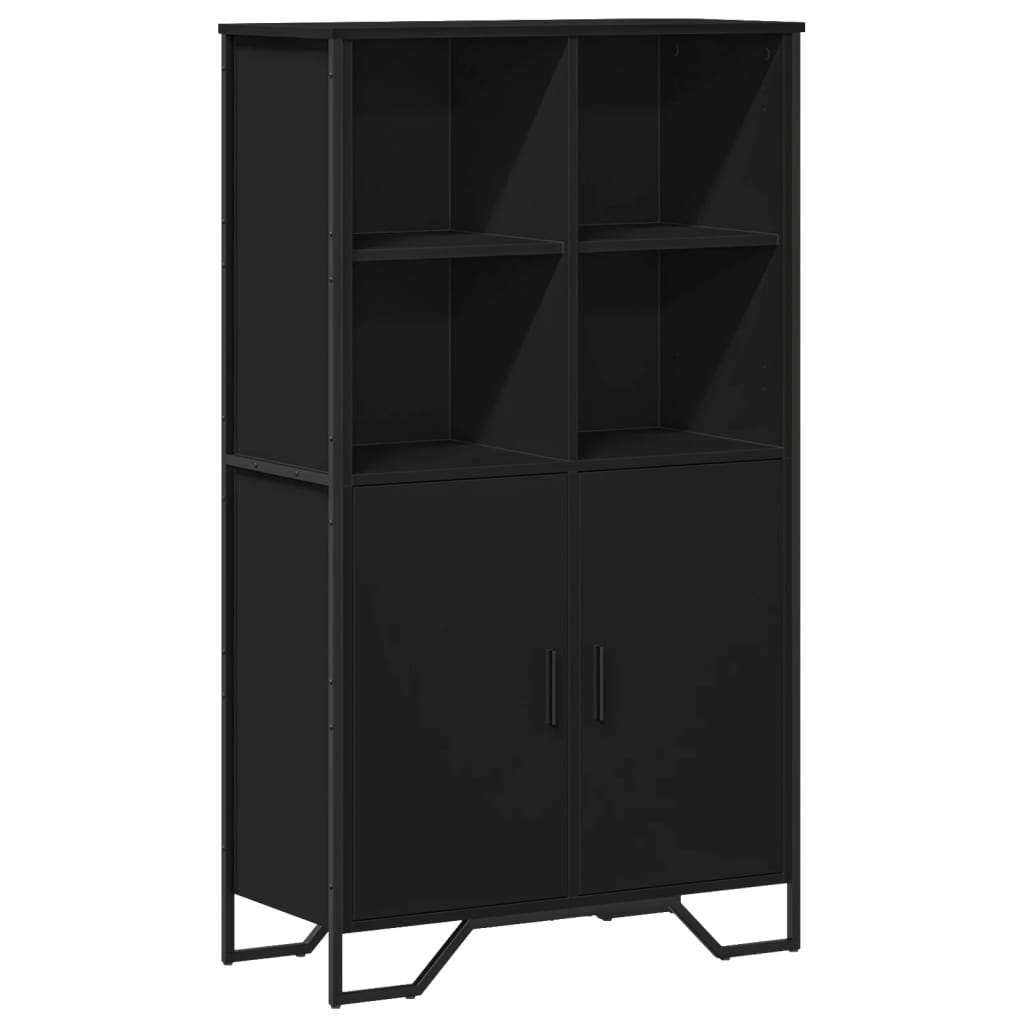 Hoge kast 79,5x35,5x137,5 cm bewerkt hout zwart